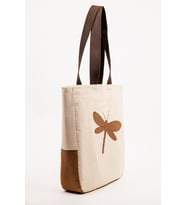 Tote Omuz Çantası Kadın Kanvas Bej Kahverengi Motifli Astarlı 41x38 cm
