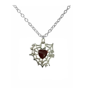 RedStone Heart Spider Figürlü Unisex Kolye – 60 cm Zincirli, Cesur ve Şık Tasarım (Gümüş)