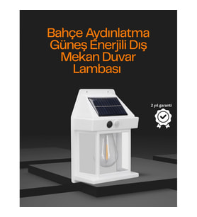 Mey İthalat® 1800 mAh Pilli Solar Duvar Aydınlatma
