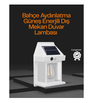Mey İthalat® 1800 mAh Pilli Solar Duvar Aydınlatma