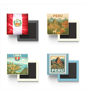 Buzdolap Magnetleri - Peru Lima - 4'lü Set Magneti