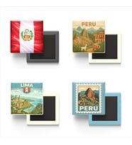 Buzdolap Magnetleri - Peru Lima - 4'lü Set Magneti