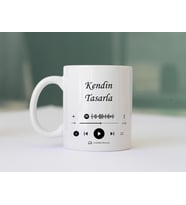 Spotify Kodlu Kendin Tasarla Baskılı Kupa Bardak