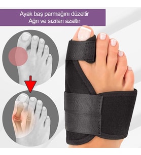 Halluks Valgus Gece Ateli Ayak Bunyon Kemik Koruyucu 1 Çift (sağ Ve Sol) (Siyah)
