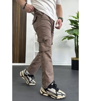 Erkek Regular Kargo Cepli Pantolon Kahverengi Edw232