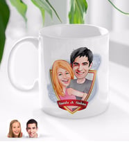 BK Gift Kişiye Özel İsimli Sevgililer Karikatürlü Beyaz Kupa Bardak-86