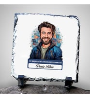 Kişiye Özel Hediye Karikatürlü En İyi Erkek Bilgisayar Programcısı Dekoratif Taş