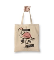 Embrace Your Inner Flamingo Beyaz Bez Çanta Uzun Saplı Alışveriş Çantası Plaj Çantası