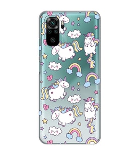 Xiaomi Redmi Note 10 / Note 10S Uyumlu Unicorn Tasarımlı Şeffaf Telefon Kılıfı