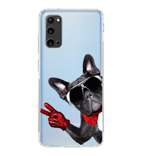 PrintiFy Samsung Galaxy S20 ile Uyumlu Köpek 2 Kamera Korumalı Şeffaf Kılıf