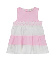 Civil Baby Renkli Roba Dantelli 6-18 Ay Elbise - Pembe