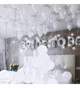 Beyaz Gümüş Renkli Bride To Be Partisi Süsleme