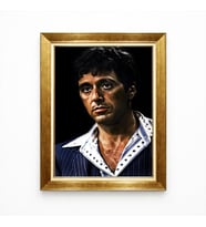 Tablore Scarface Tony Montana Al Pacino Film Tablosu - Gold Çerçeveli Kült Sinema Duvar Dekoru