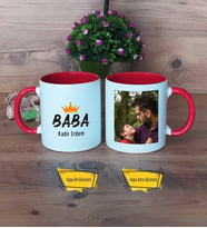 Babalar Günü Hediyesi Kupa Bardak Kırmızı Fotoğraflı Babaya Hediye