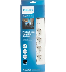 Philips Spn7040Wa Akım Korumalı Priz 4'Lü 600J 2M 3680W 16A