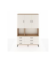Arges Gardrop 6 Raflı 6 Çekmeceli 3 Kapaklı 132x30x195 Çam-Aytaşı