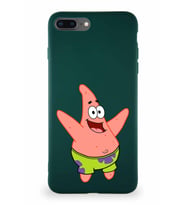 Apple iPhone 7 Plus Soft Premier Kapak Patrick Yıldız Tasarımlı Silikon Kılıf - Yeşil (Şeffaf)