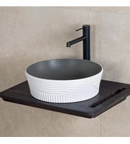 LENA TEZGAHÜSTÜ LAVABO (MAT GRİ-BEYAZ) E-W1502MKG