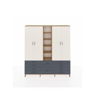 Arges Dolap 9 Raflı 10 Çekmeceli 2 Askılı 220x30x243 Çam-Aytaşı/Antrasit