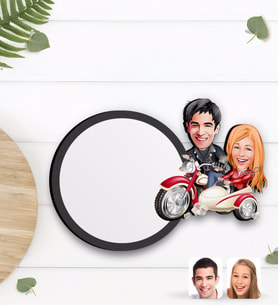 BK Gift Kişiye Özel Sevgililer Karikatürlü Ahşap Bardak Altlığı-12
