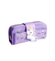 Unicorn kalem kutu aplikeli büyük kapasiteli şirin kalem kutu (Mor)
