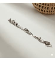 Altıgen Anadolu Motifi Temalı Foxtail Zincirli Tek Kamçılı Kararmaz Metal Püskül
