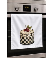 Valerine Life El Kurulama Havlusu 30x50cm Mutfak, Fırın için Pamuklu Emici Krema Şöleni