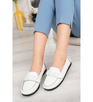 Khayt Fancy Casual Günlük Kadın Babet Ayakkabı (Beyaz)