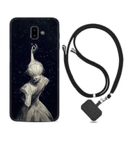 Samsung J6 Plus J7 Prime J7 Pro M20 Kılıf Boyun Askılı Silikon Star Woman 1332