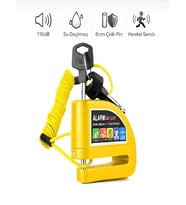 BMD-01 ISO9001 Kalite 110DP Alarm'lı Su Geçirmez 6mm Çelik Pim Motor Motosiklet Kilidi Disk Firen Kilit