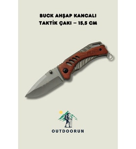 Buck Ahşap Kancalı Taktik Çakı – 15,5 cm