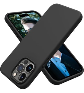 İphone 15 PRO MAX Uyumlu İçi Kadife Süet Yumuşak Liquid Silikon Lansman Kılıf (Siyah)