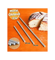 aliminyum oklava hamur ve yufka açma pratik paslanmaz 3 lü set 49cm 74cm 99cm