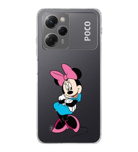 Poco X5 Pro  Kamera korumalı Kapak Minnie Mouse Tasarımlı  Şeffaf Kılıf