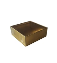 Asetat Kapaklı Karton Kutu Düz Renk 9X9X3 CM (50 Adet)  Gold
