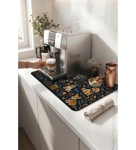 Valerine Life Kahve Espresso Makinesi Matı 35x45cm Çaycı Pad Su Geçirmez Dog Coffee Club