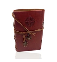 Retro Deri Defter Pusula Tasarımlı Küçük Boy Kahverengi