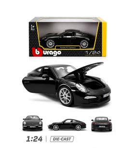 1:24 Porsche 911 Carrera S Siyah Diecast Model Araba