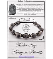Sertifikalı AAA+ Kalite Doğal Labradorit Kader Işığı Koruyucu Bileklik (Gri)