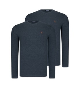 İKİLİ SET T8588 DEWBERRY YUVARLAK YAKA ERKEK SWEATSHIRT-ANTRASİT-ANTRASİT