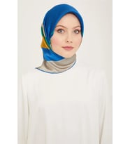 Sura İpek Eşarp  91114D (S ) (Saks Mavisi)