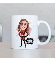 Kişiye Özel Küçük Sevimli Kahraman Kız Karikatürlü Kupa Bardak