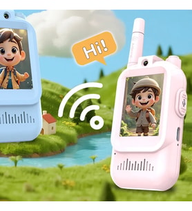 Vitrin Dolusu Çocuklar Için Görüntülü Walkie Talkie 480P Hd Video Konuşma  150M Mesafe  Usb-C Şarjlı  Ses Değiştirme Özellikli  2’li (Karışık)