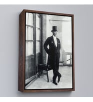 Çerçeveli Atatürk Portre Tablosu Mustafa Kemal Atatürk Dikdörtgen Dekoratif Kanvas Tablo (Siyah)