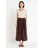 Kadın Maxi Etek Yüksek Bel Lastikli Kloş Kesim Terrycotton Dokuma Rahat Günlük Modern Şık Konforlu