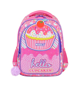Muggle Okul Çantası Cup Cake Pembe Kız Çocuk İlkokul Sırt Çantası (Karışık)