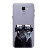 PrintiFy Samsung Galaxy J6 2018 ile Uyumlu 1mm Slim Fit Köpek 3 050f Baskılı Şeffaf  Kılıf