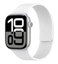 Apple Watch 10/11 42mm-38/40/41mm Kordon Kabartmalı Magetli Silikon Band 136 2/3 (Beyaz)