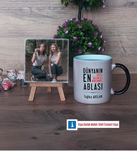 Ablaya Hediye Fotoğraflı Dekoratif Taş, Kupa Bardak Beyaz Hediye (Model 9)