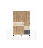 Arges Dolap 10 Raflı 2 Çekmeceli 5 Kapaklı 132x30x195 Aytaşı-Çam/Antrasit